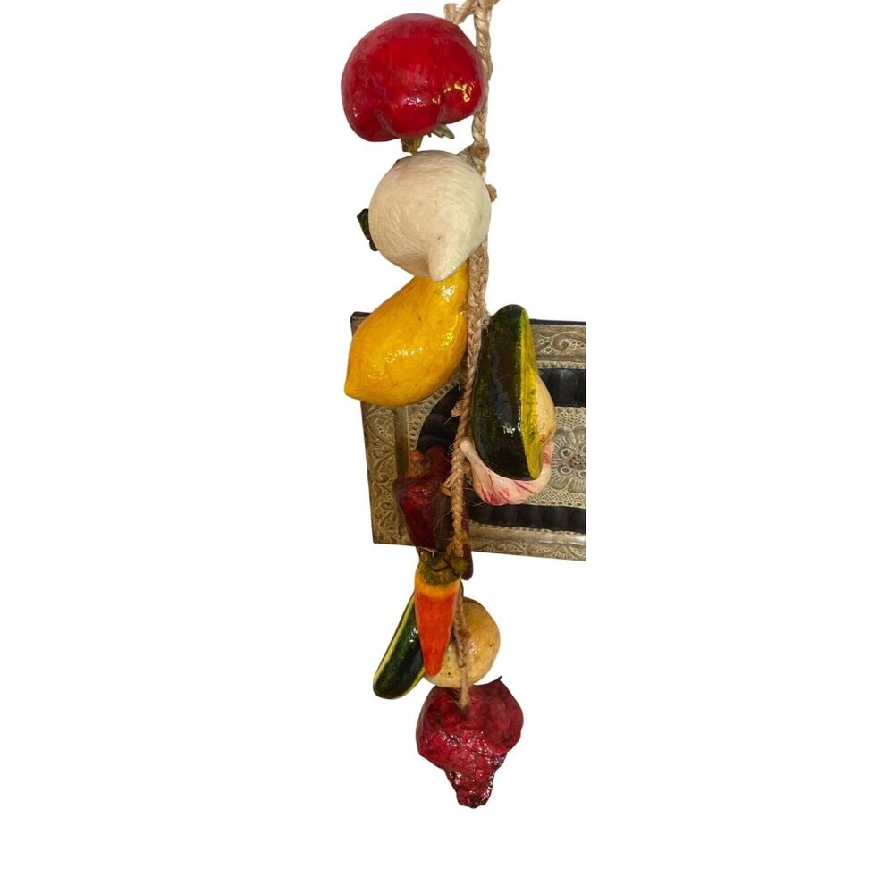 Handmade Faux Vegetable Garland Life Size With Rope 4' long